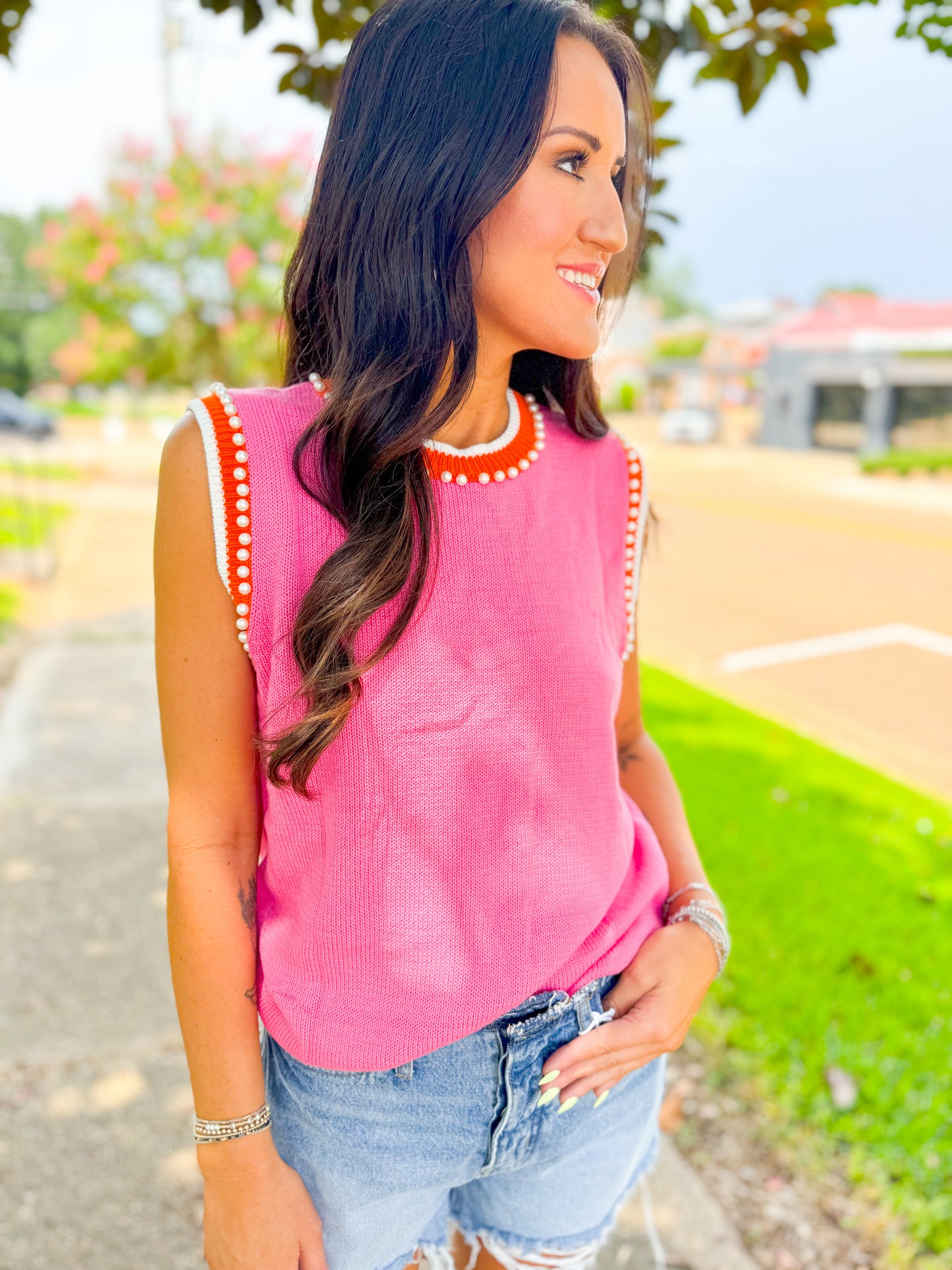 Pink Pearl Knit Tank