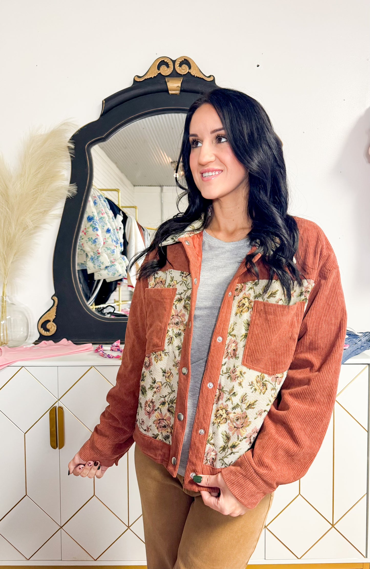 Corduroy Floral Jacket