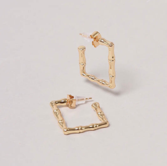 14K Gold-Dipped Square Hoop Earring