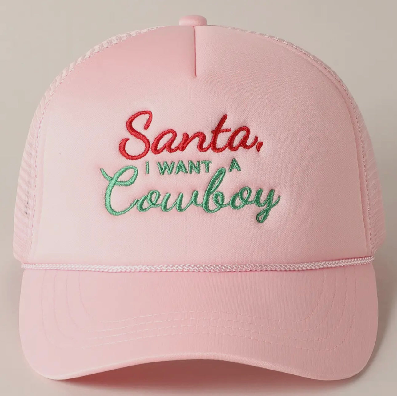 Santa I Want A Cowboy Trucker Hat